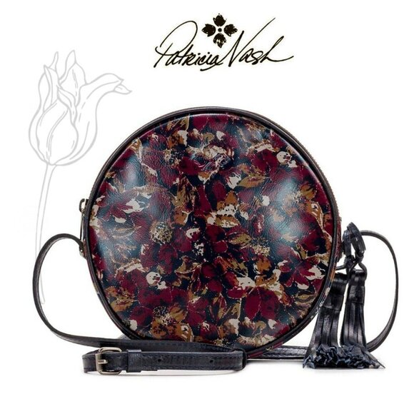 Patricia Nash Scarlet Bloom Scafati Circle Floral Crossbody - Picture 1 of 12